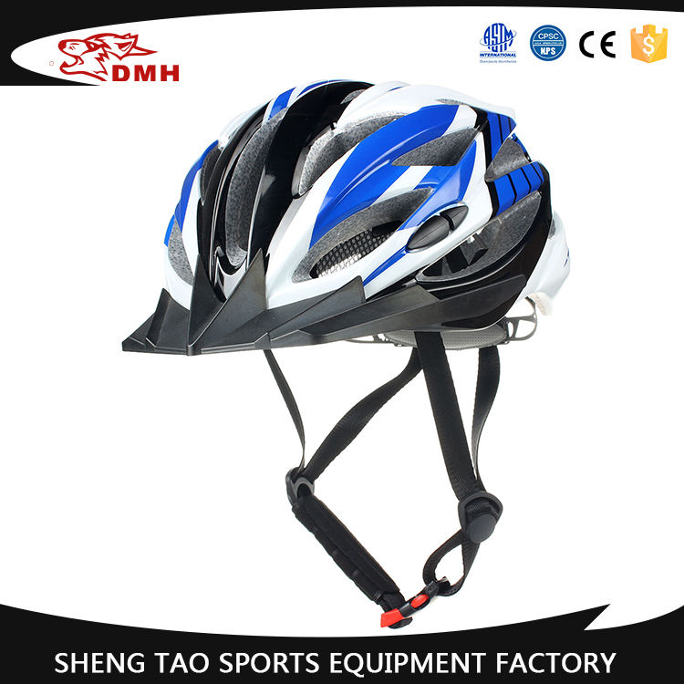 Casco de bicicleta clásico blanco azul, casco de ciclismo ligero