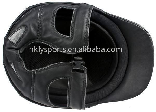 Casco de carreras de caballos, ABS recubierto de cuero, con certificado CE