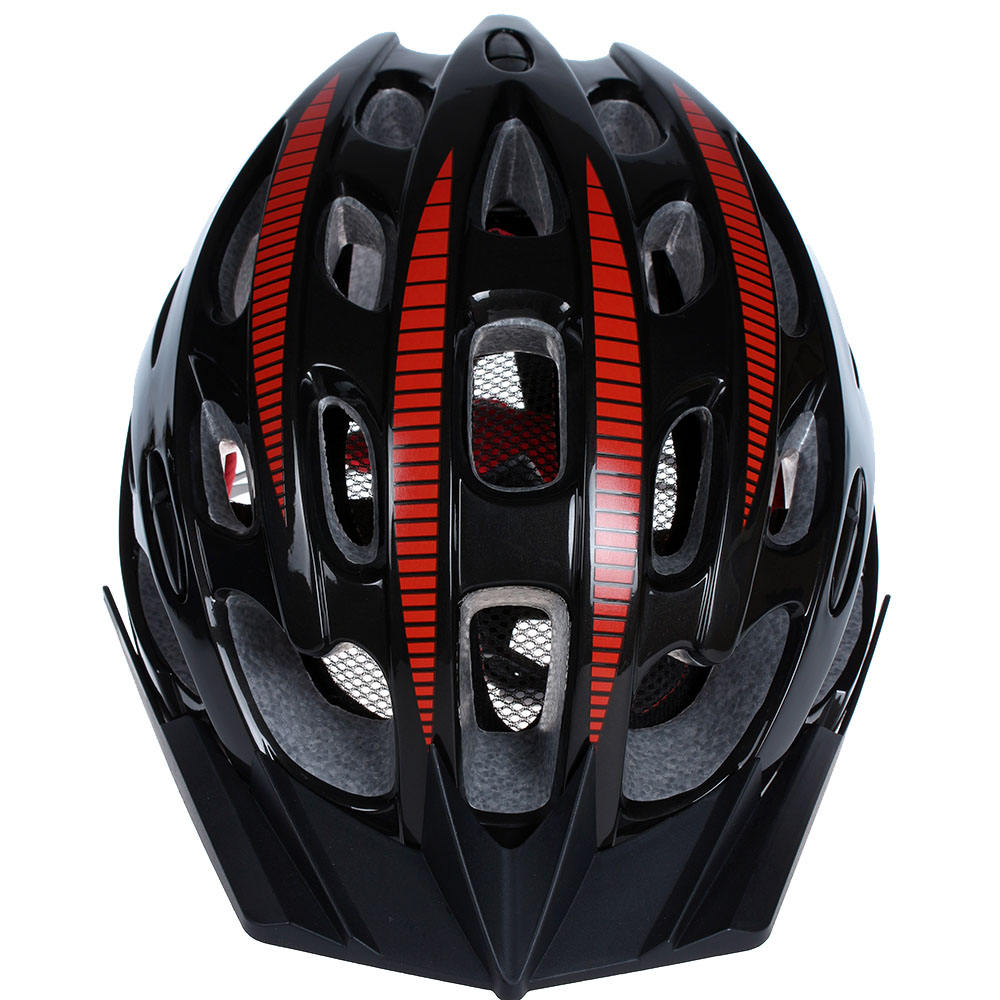 Casco adulto de la bicicleta protectora roja del negro de la cruz del viento con el visera, casco respirable