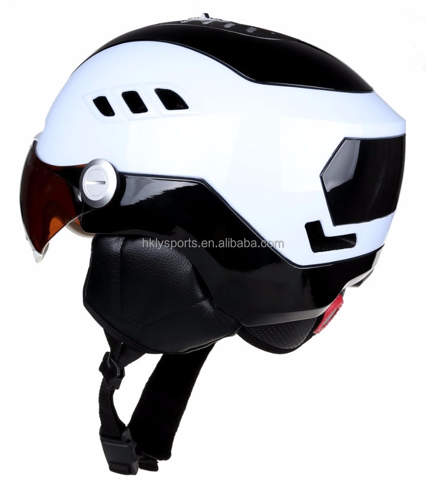 Casco de esquí para adultos en molde, patinaje de esquí, deportes de nieve, invierno, con cristal