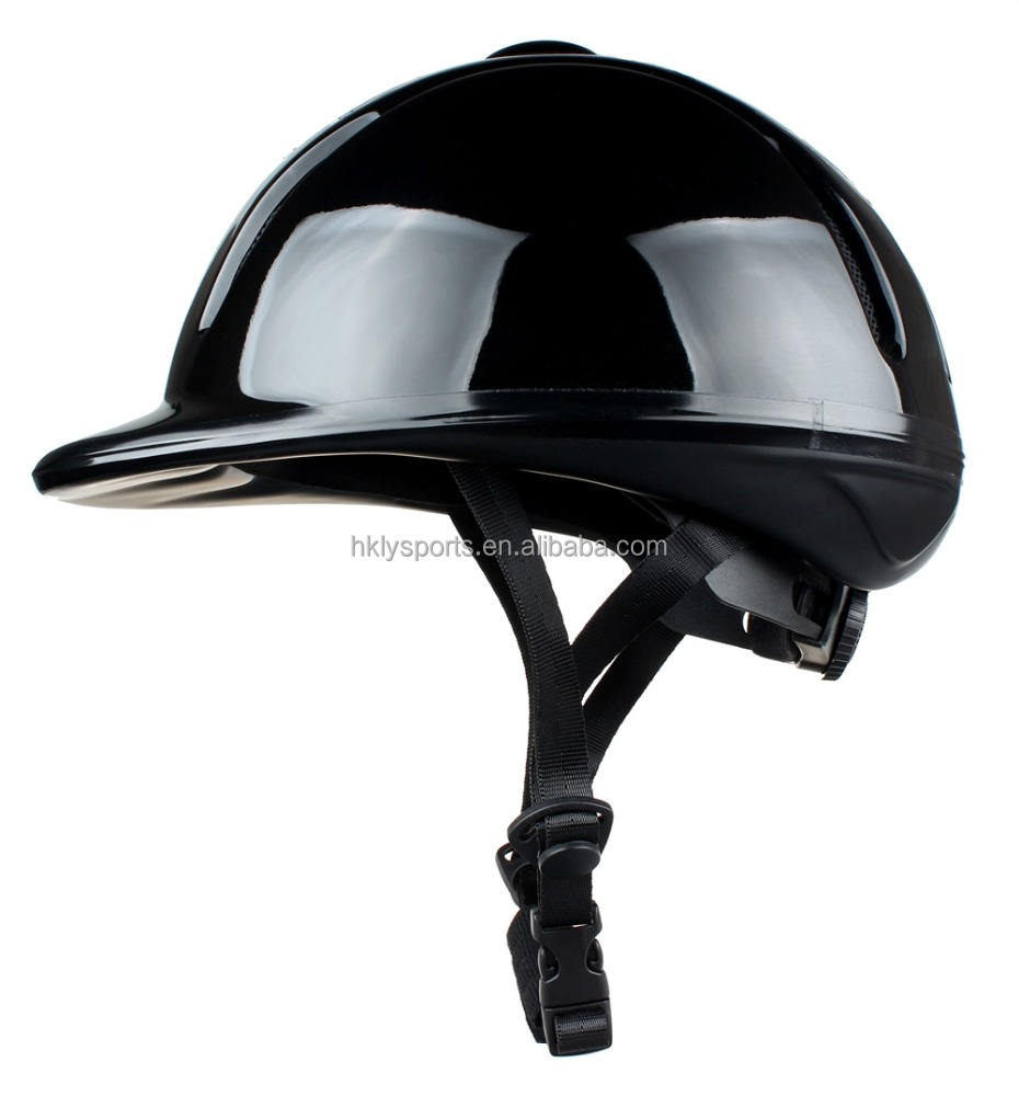 Casco ecuestre ajustable para equipo de caballo negro para adultos para niños