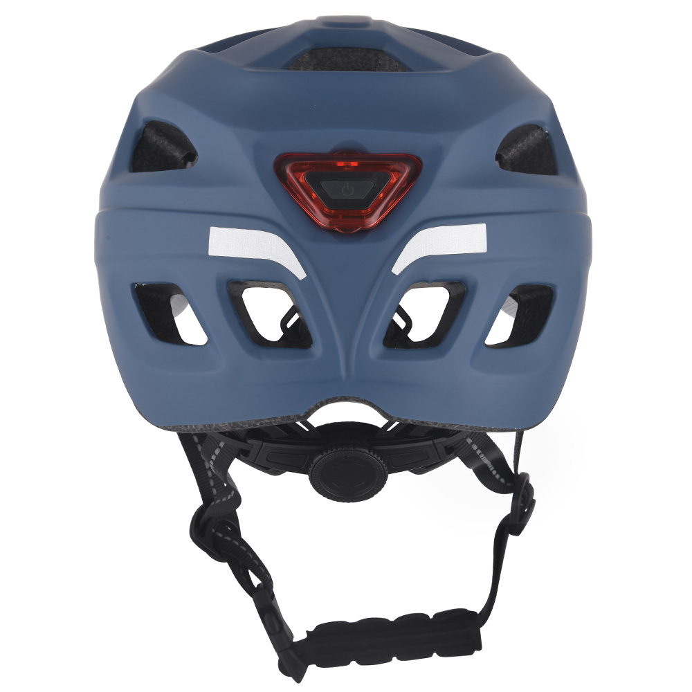 Nuevo casco de bicicleta con luz LED, casco de ciclismo en molde para PC, casco de bicicleta deportivo seguro para montar en carretera de montaña para adultos, azul