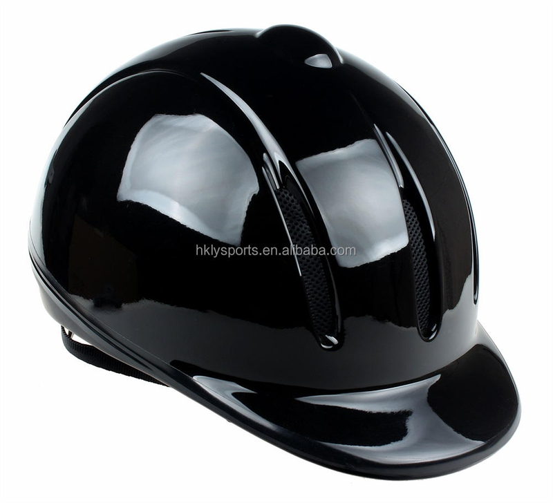 Casco ecuestre ajustable para equipo de caballo negro para adultos para niños