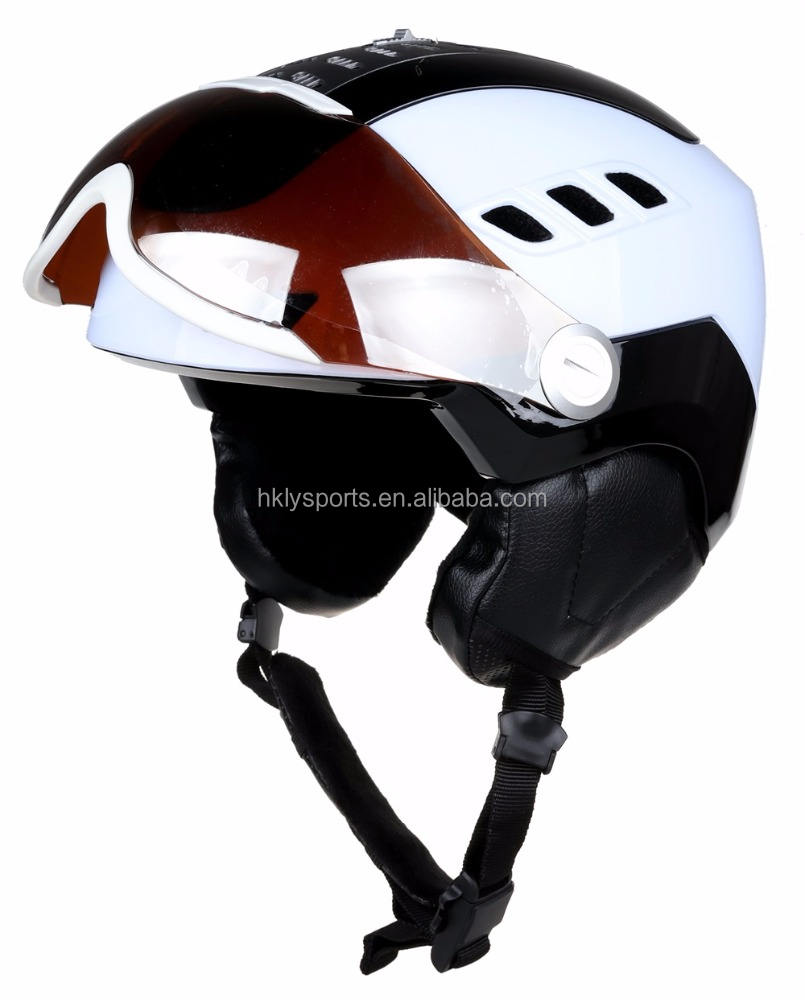 Casco de esquí para adultos en molde, patinaje de esquí, deportes de nieve, invierno, con cristal