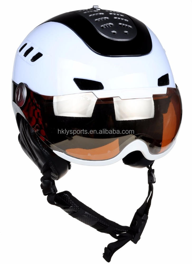 Casco de esquí para adultos en molde, patinaje de esquí, deportes de nieve, invierno, con cristal