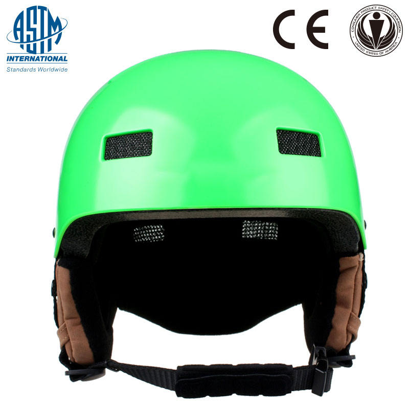 2017 casco de esquí de cuero caliente de la protección del oído de la venta del nuevo diseño, casco popular de la snowboard, casco de cuero