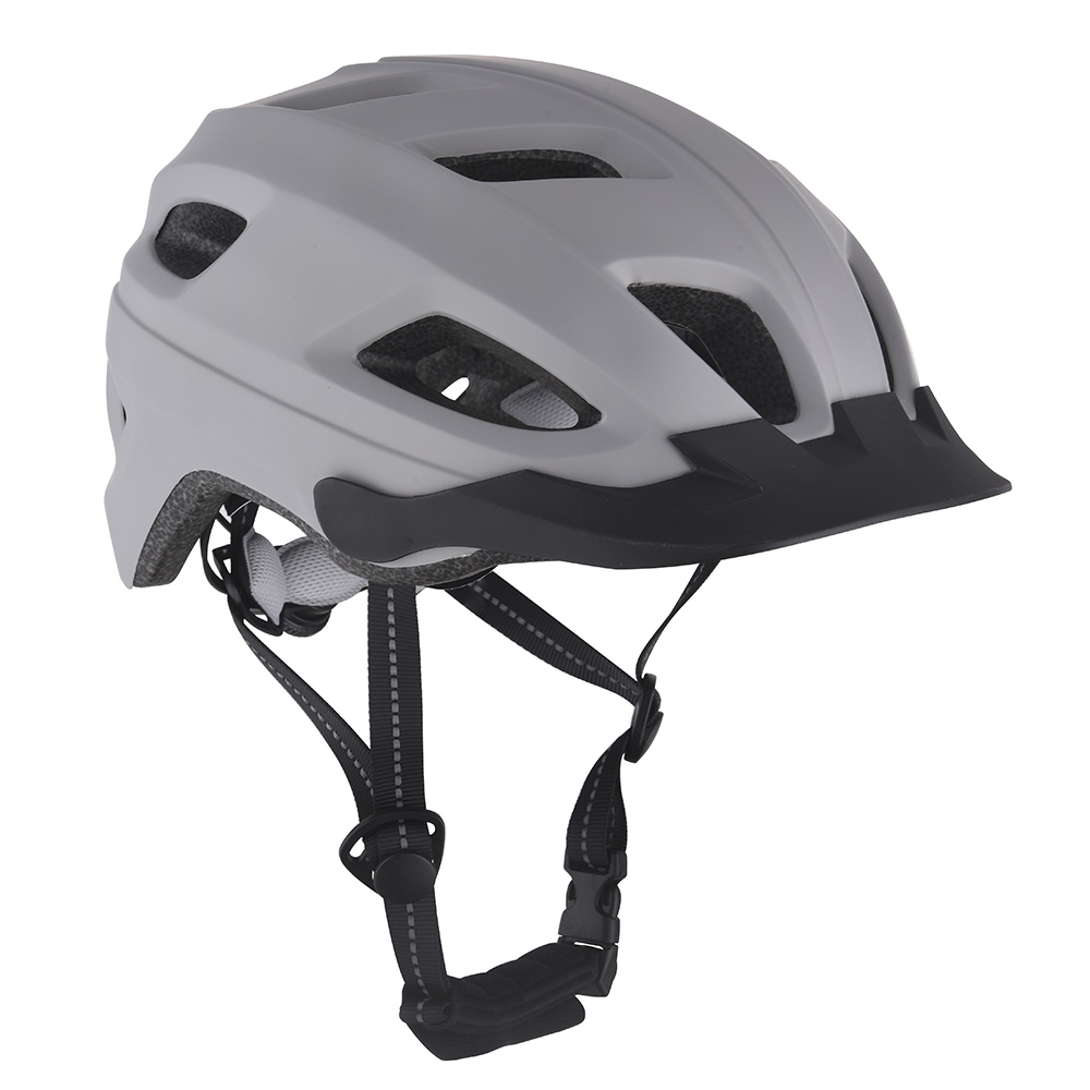 Nuevo casco de bicicleta con luz LED, casco de ciclismo en molde para PC, casco de bicicleta deportivo seguro para montar en carretera de montaña para adultos gris