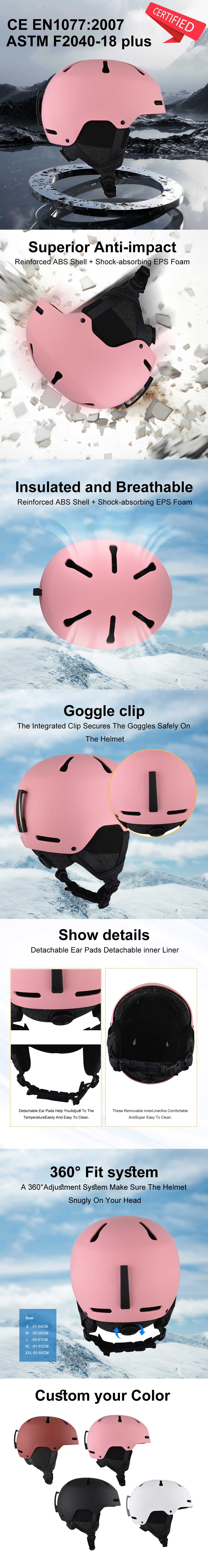 Casco protector de nieve