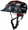 Casco adulto de la bicicleta protectora roja del negro de la cruz del viento con el visera, casco respirable