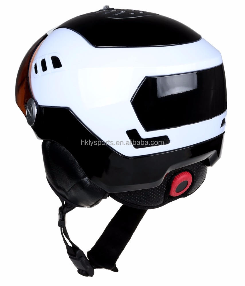 Casco de esquí para adultos en molde, patinaje de esquí, deportes de nieve, invierno, con cristal
