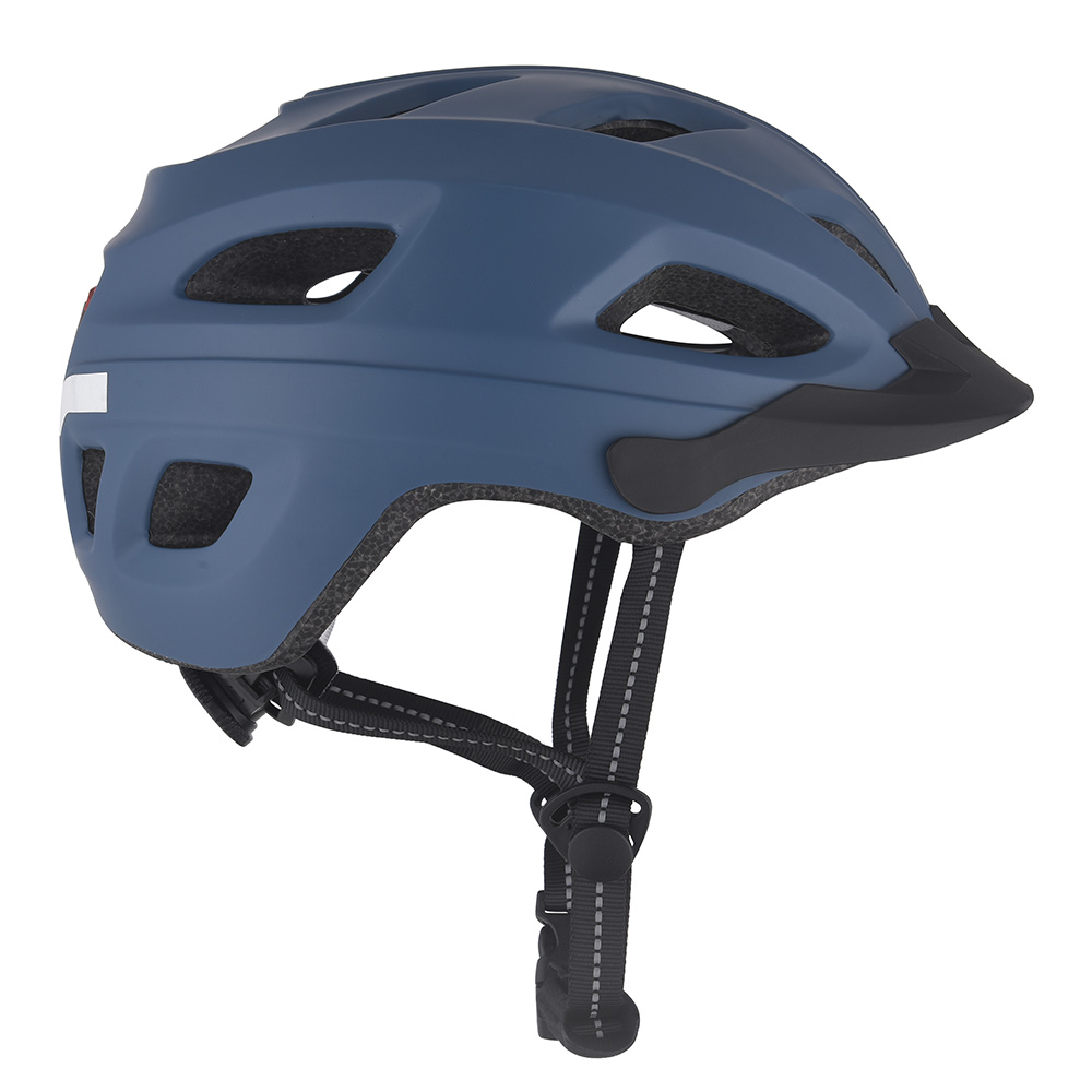 Nuevo casco de bicicleta con luz LED, casco de ciclismo en molde para PC, casco de bicicleta deportivo seguro para montar en carretera de montaña para adultos, azul
