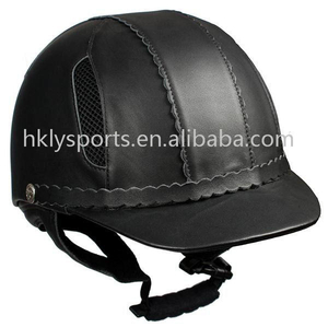 Casco de carreras de caballos, ABS recubierto de cuero, con certificado CE