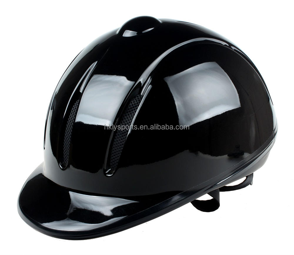Casco ecuestre ajustable para equipo de caballo negro para adultos para niños