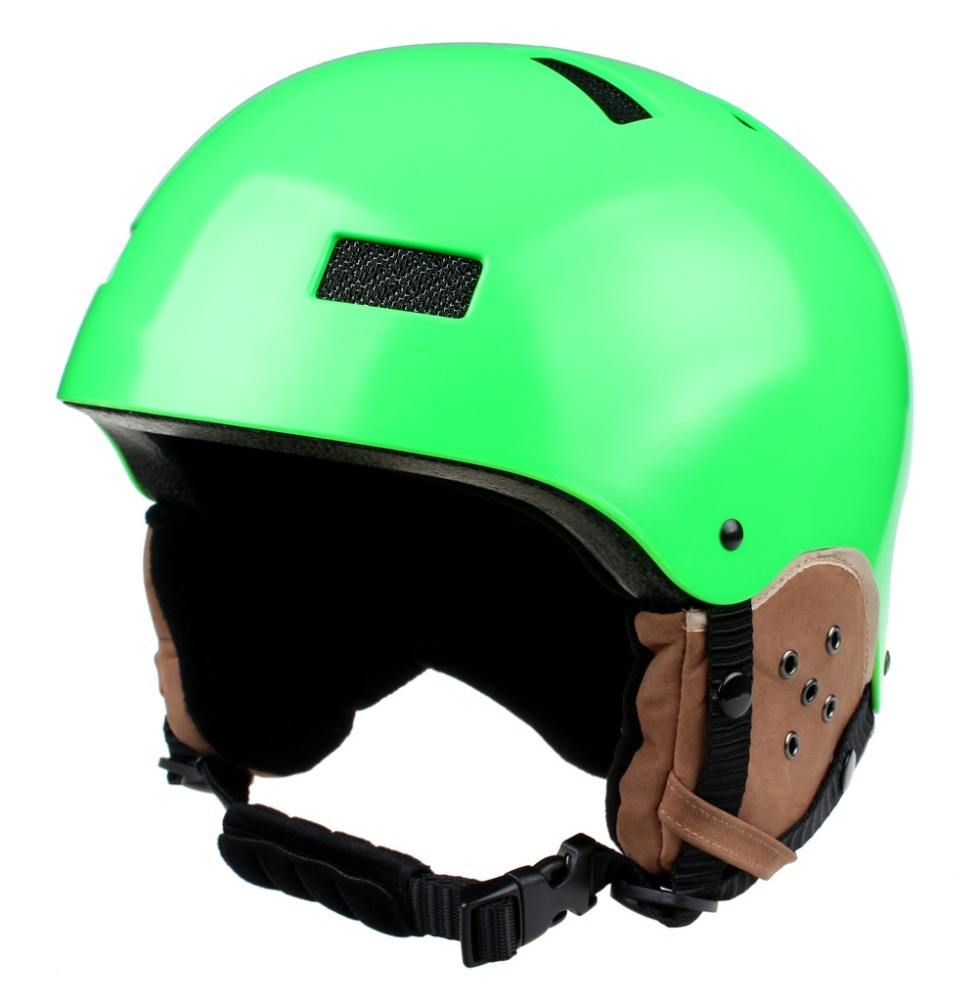Casco de esquí de snowboard de cuero personalizado aprobado por CE ASTM