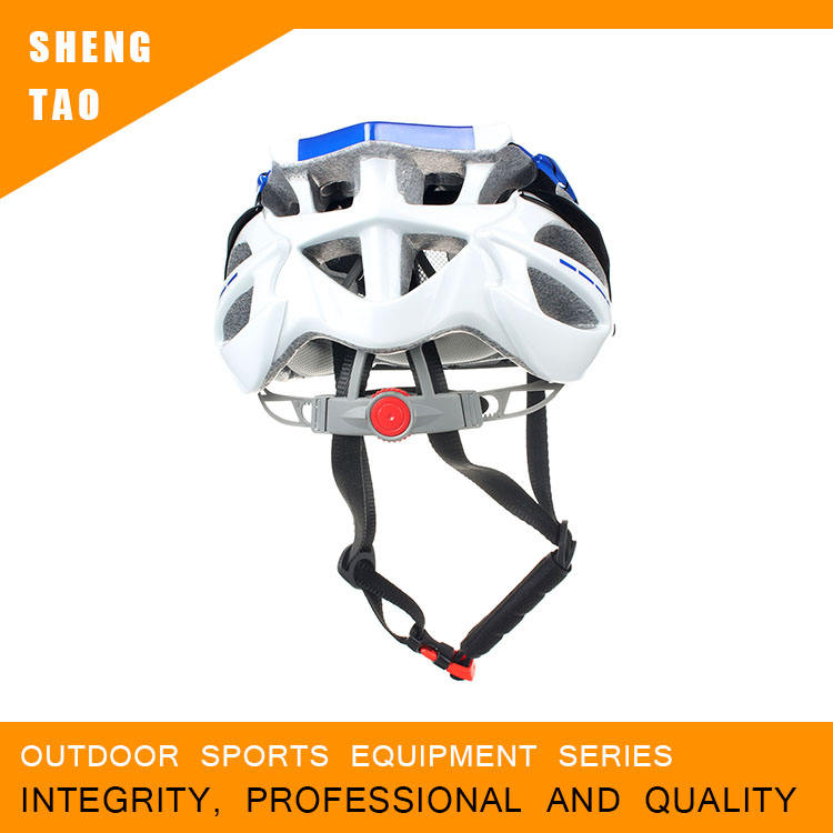 Casco de bicicleta clásico blanco azul, casco de ciclismo ligero