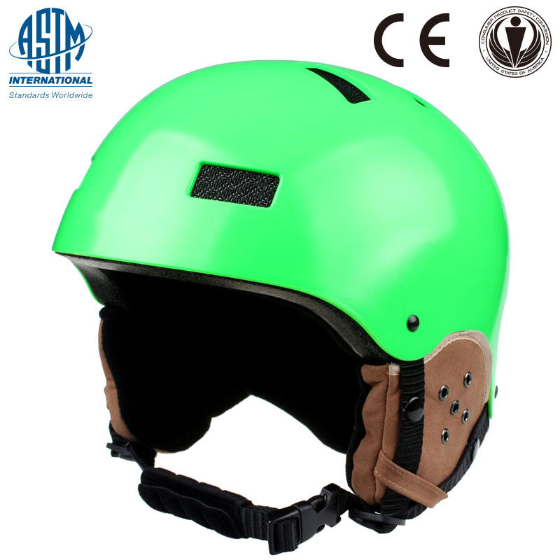 2017 casco de esquí de cuero caliente de la protección del oído de la venta del nuevo diseño, casco popular de la snowboard, casco de cuero