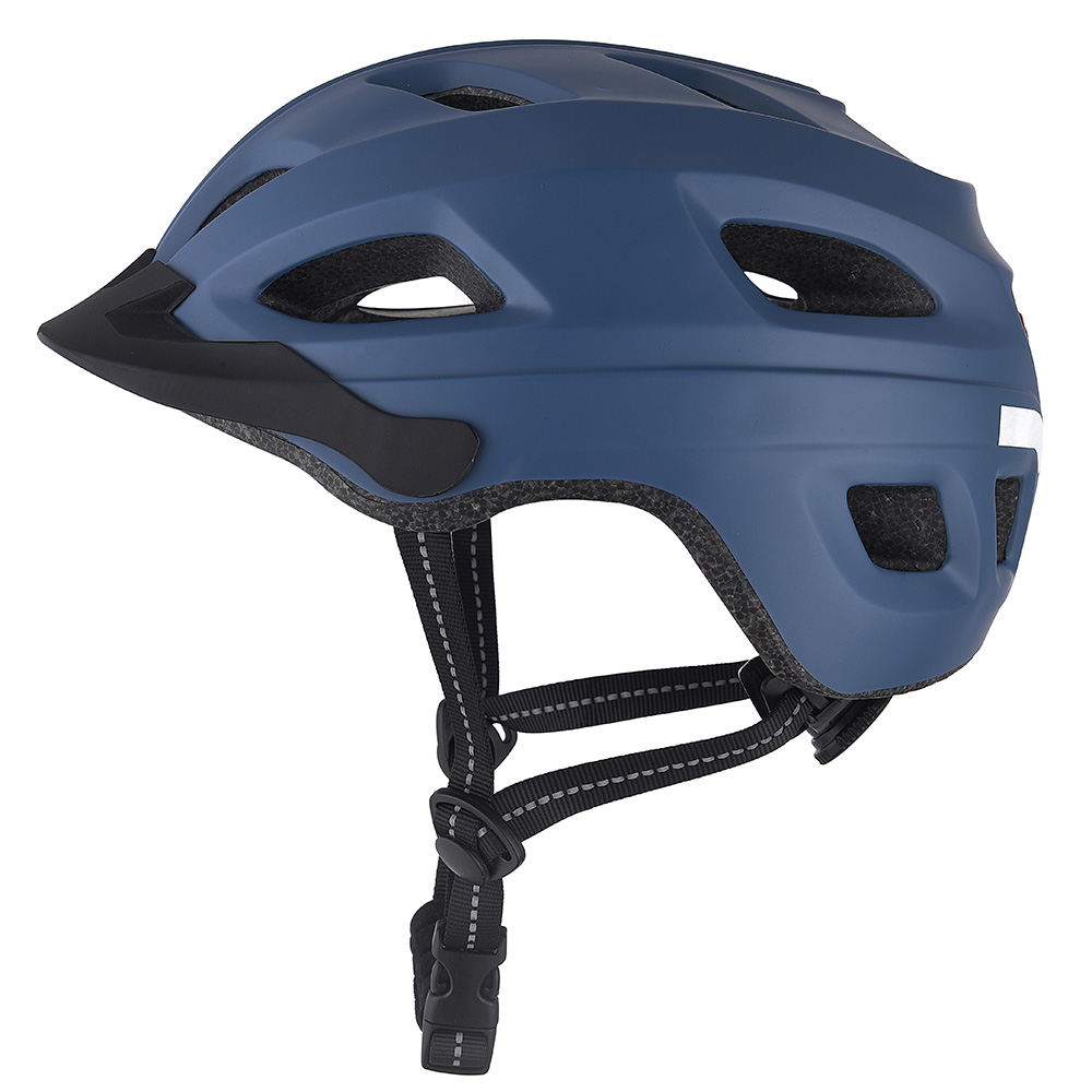 Nuevo casco de bicicleta con luz LED, casco de ciclismo en molde para PC, casco de bicicleta deportivo seguro para montar en carretera de montaña para adultos, azul