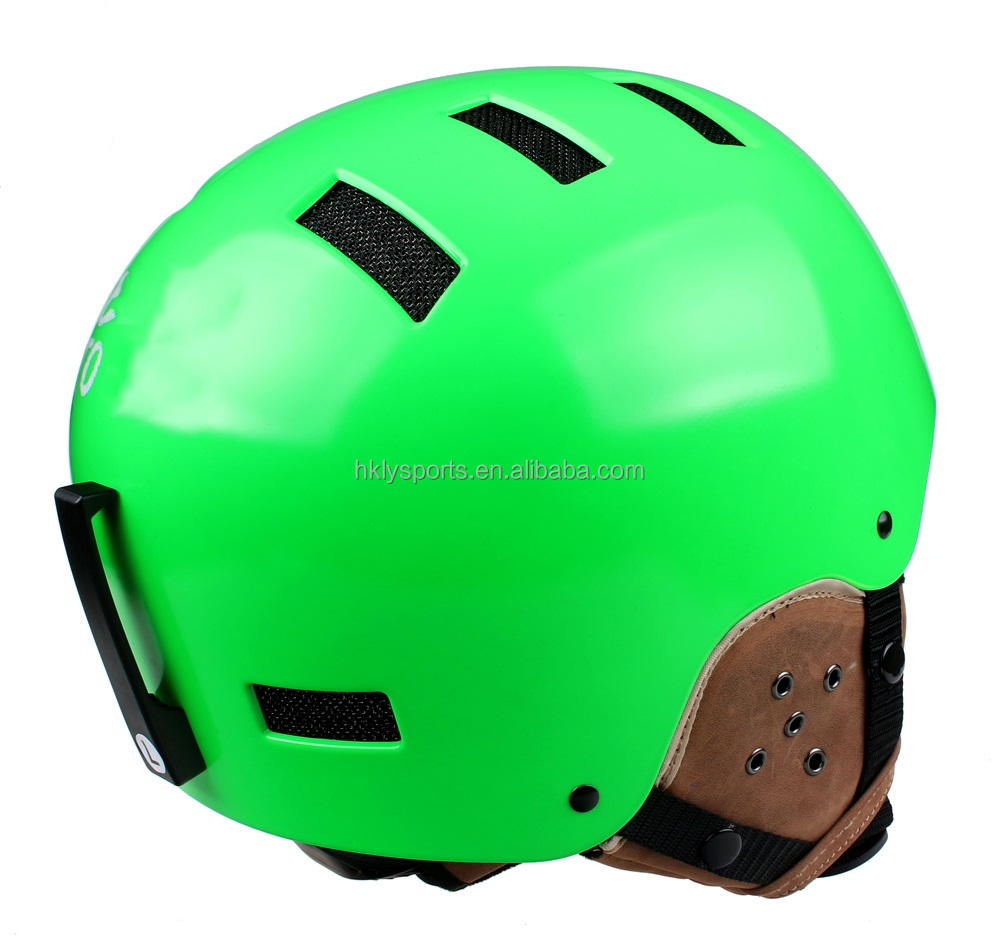 Casco de esquí de cuero ABS Casco de snowboard Casco OEM