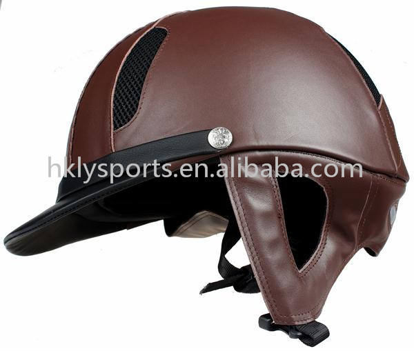 CASCO DE SEGURIDAD PARA ESCOLAR DE CABALLOS DEPORTIVOS REVESTIDO EN CUERO