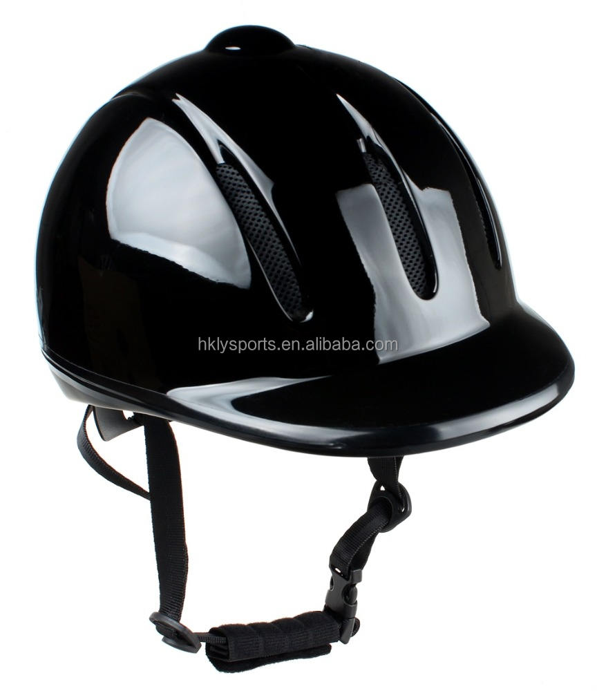 Casco ecuestre ajustable para equipo de caballo negro para adultos para niños